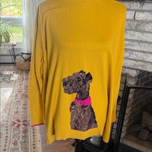 Yellow Sweater with Dog Design